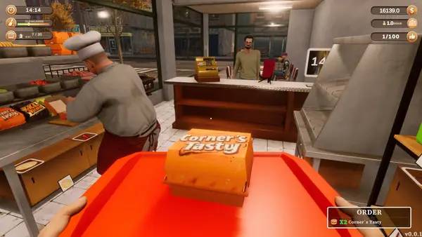 Момент активного игрового действия Corner Kitchen Fast Food Simulator