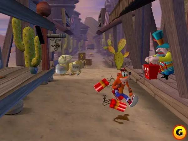 Момент активного игрового действия Crash Bandicoot  The Wrath of Cortex