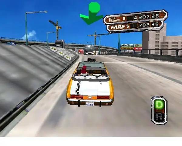 Момент активного игрового действия Crazy Taxi 3