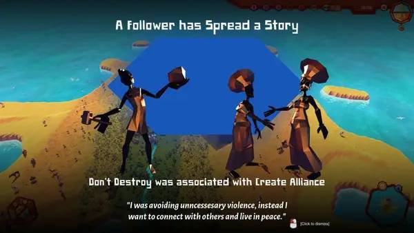 Момент активного игрового действия Crest - an indirect god sim