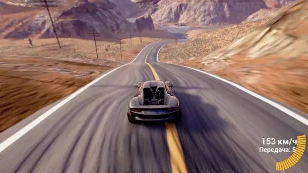 Момент активного игрового действия Desert Car