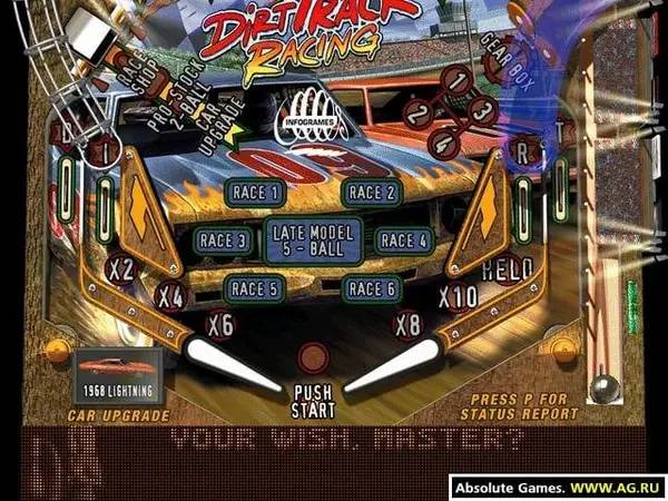 Момент активного игрового действия Dirt Track Racing Pinball