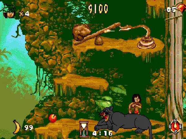 Момент активного игрового действия Disney 16-bit Classics  Aladdin + The Lion King + The Jungle Book