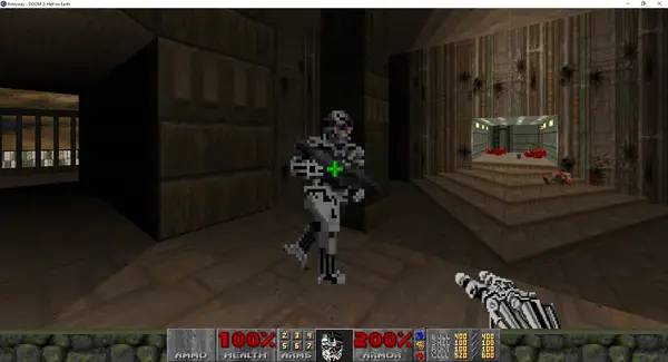 Момент активного игрового действия Doom 2 - Terminator Classic Weapon Pack