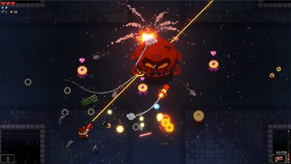 Момент активного игрового действия Enter the Gungeon