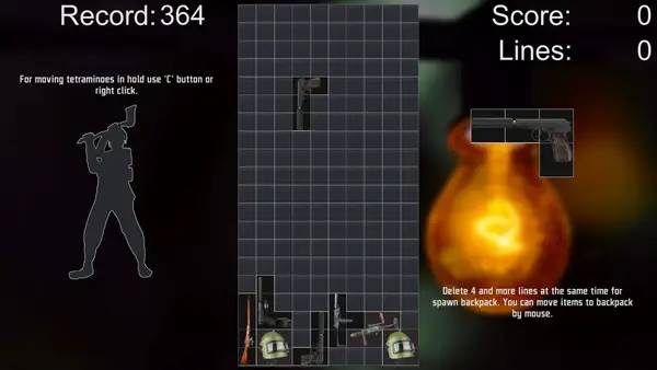Момент активного игрового действия Escape from Tatris