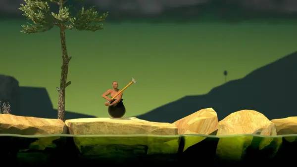Момент активного игрового действия Getting Over It with Bennett Foddy
