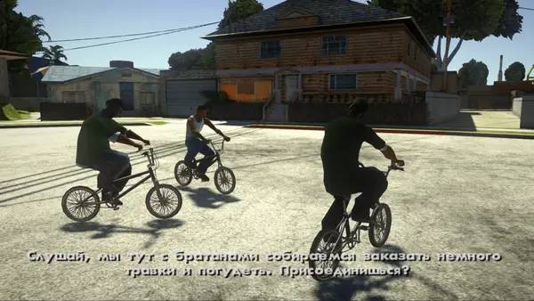 Момент активного игрового действия Grand Theft Auto  San Andreas - Graphic mod ENB
