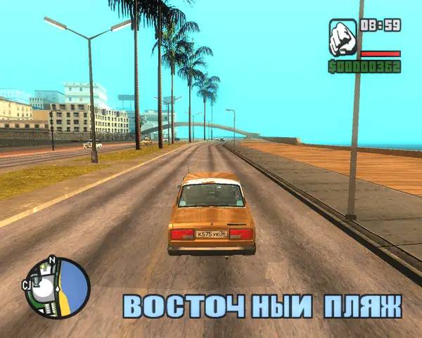 Момент активного игрового действия Grand Theft Auto San Andreas Russia Forever