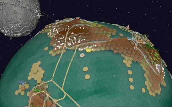 Момент активного игрового действия Hexa Trains