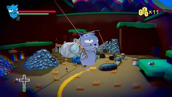 Момент активного игрового действия Hobo Cat Adventures