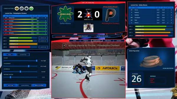 Момент активного игрового действия Hockey Manager 20 20