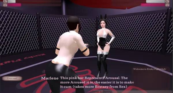 Момент активного игрового действия Kinky Fight Club