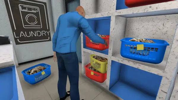 Момент активного игрового действия Laundry Store Simulator
