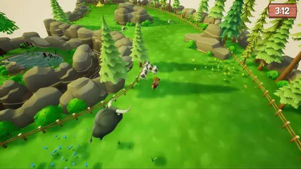 Момент активного игрового действия Moo Moo Move