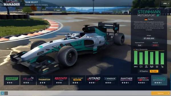 Момент активного игрового действия Motorsport Manager