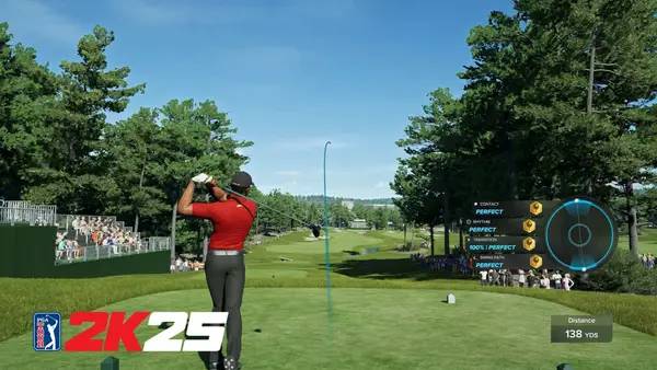 Момент активного игрового действия PGA TOUR 2K25