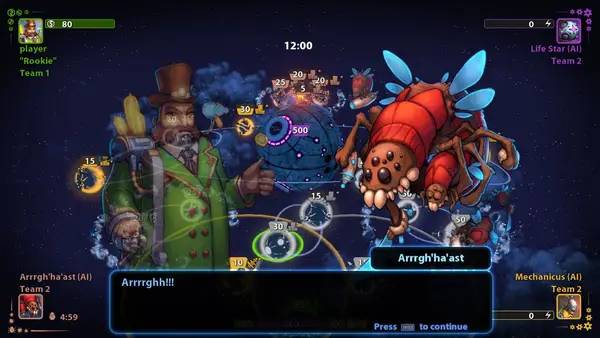 Момент активного игрового действия Planets Under Attack