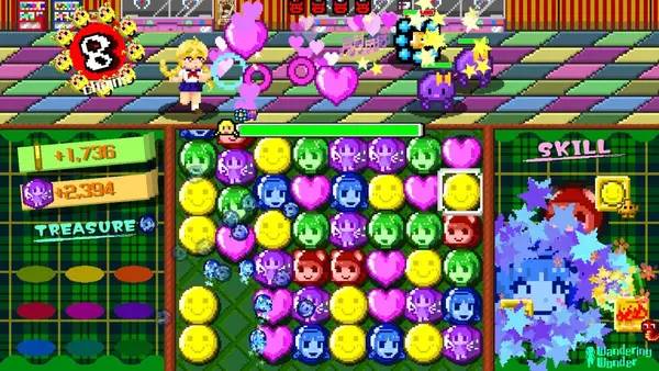 Момент активного игрового действия Puzzle Battler! Mirai