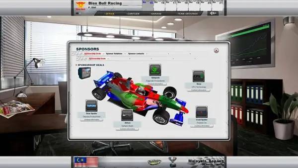 Момент активного игрового действия Racing Manager 2014