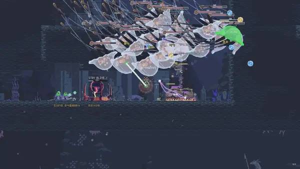 Момент активного игрового действия Risk of Rain Returns