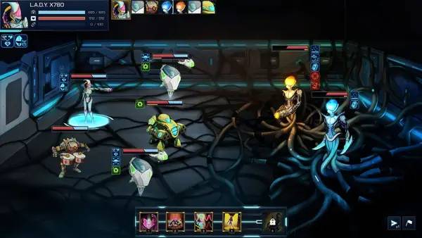 Момент активного игрового действия Robothorium Cyberpunk Dungeon Crawler