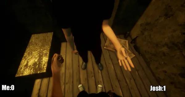 Момент активного игрового действия Rock, Paper, Scissors Simulator