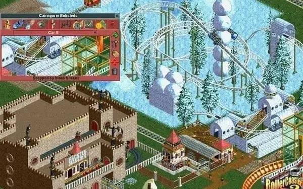 Момент активного игрового действия RollerCoaster Tycoon 2
