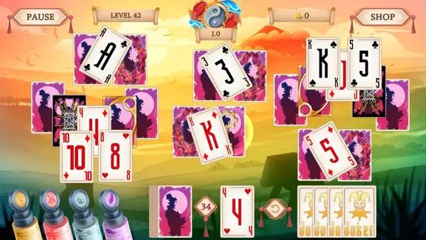 Момент активного игрового действия Samurai Solitaire. Threads of Fate