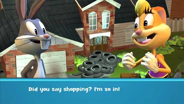 Момент активного игрового действия Scooby Doo! & Looney Tunes Cartoon Universe Adventure