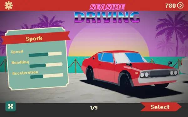 Момент активного игрового действия Seaside Driving