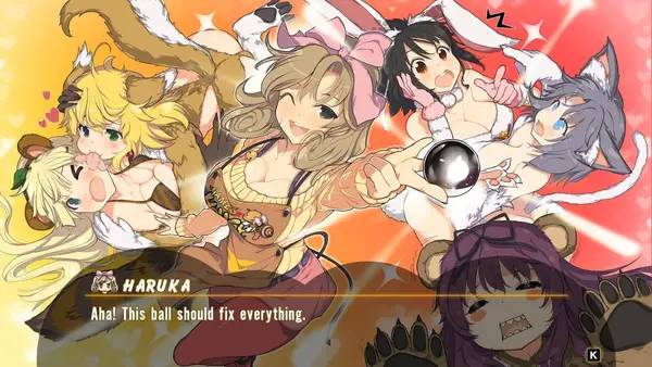 Момент активного игрового действия SENRAN KAGURA Peach Ball