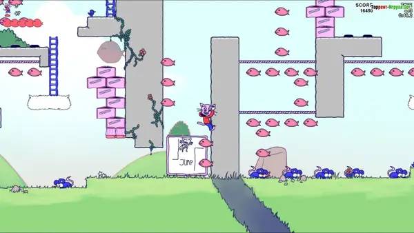 Момент активного игрового действия Sticky Paws