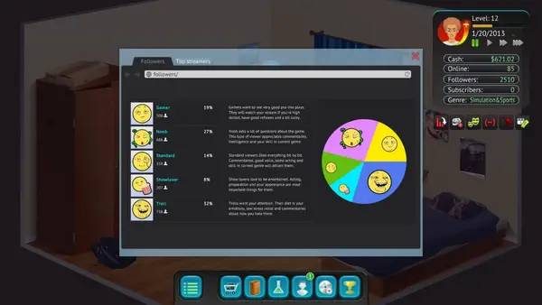 Момент активного игрового действия Streamer's Life