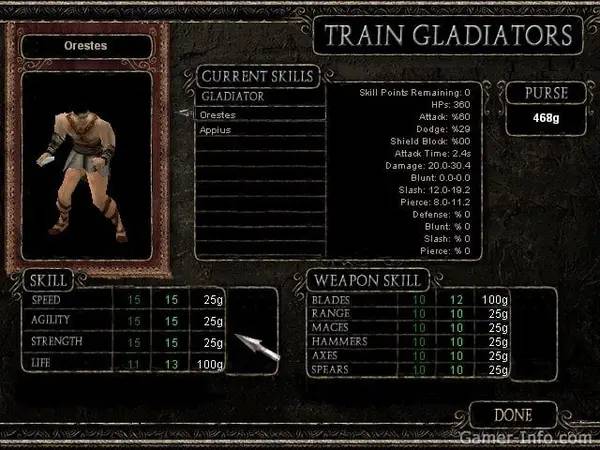 Момент активного игрового действия The Gladiators of Rome