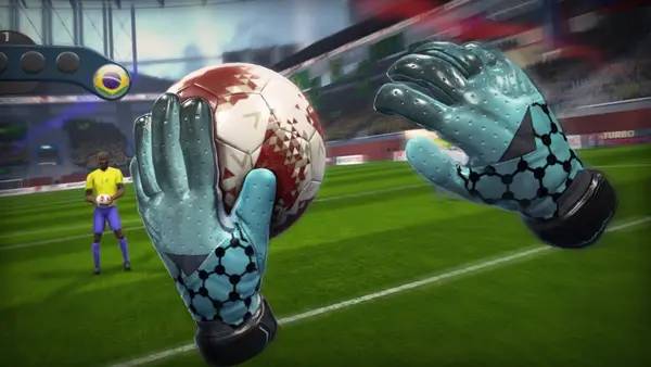 Момент активного игрового действия Turbo Soccer VR