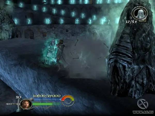 Момент активного игрового действия Властелин колец Возвращение короля (игра)