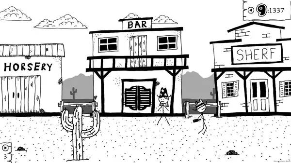 Момент активного игрового действия West of Loathing