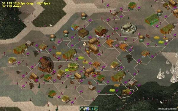 Момент активного игрового действия Widelands