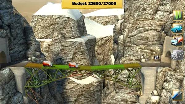 Отображение результата после выполнения миссии в Bridge Constructor