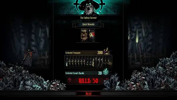 Отображение результата после выполнения миссии в Darkest Dungeon  The Color Of Madness