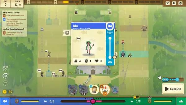 Отображение результата после выполнения миссии в Dungeon Inn