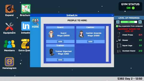 Отображение результата после выполнения миссии в Gym Manager