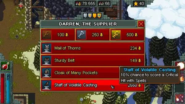 Отображение результата после выполнения миссии в Heroes of Hammerwatch