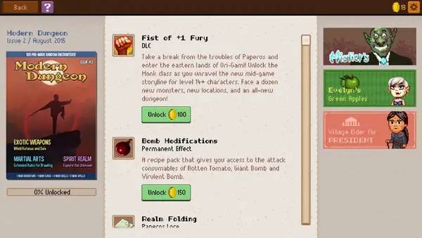 Отображение результата после выполнения миссии в Knights of Pen and Paper 2
