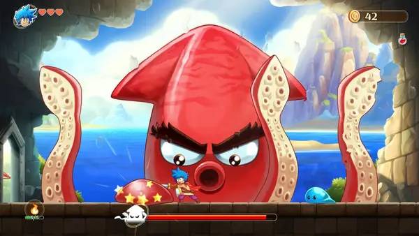 Отображение результата после выполнения миссии в Monster Boy and the Cursed Kingdom
