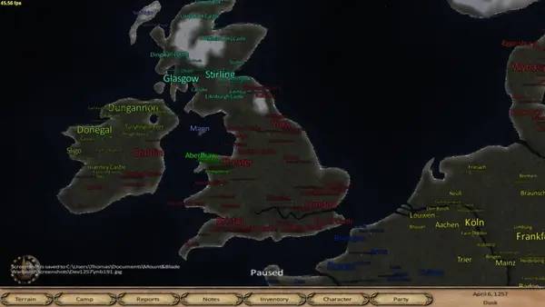 Отображение результата после выполнения миссии в Mount & Blade  Warband - Anno Domini 1257