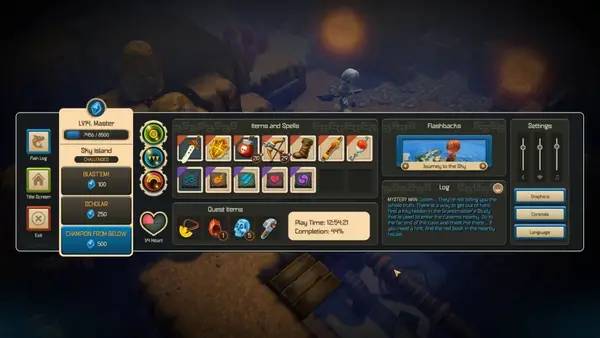 Отображение результата после выполнения миссии в Oceanhorn  Monster of Uncharted Seas