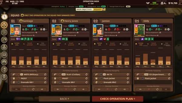 Отображение результата после выполнения миссии в Private Military Manager  Tactical Auto Battler