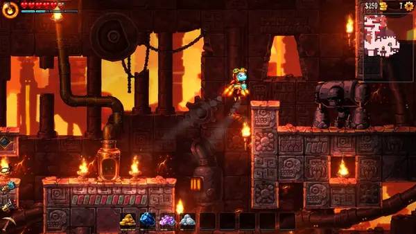 Отображение результата после выполнения миссии в SteamWorld Dig 2